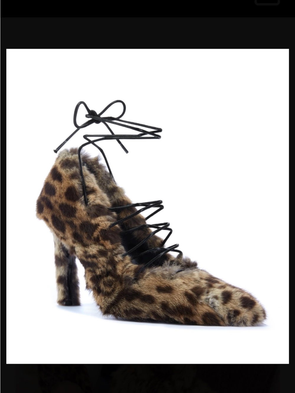Jennifer Le Leopard Print Fur Lace-Up (removable) Pump - Brown
